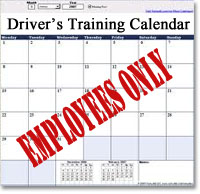 Driver's Training Calendar for Employees