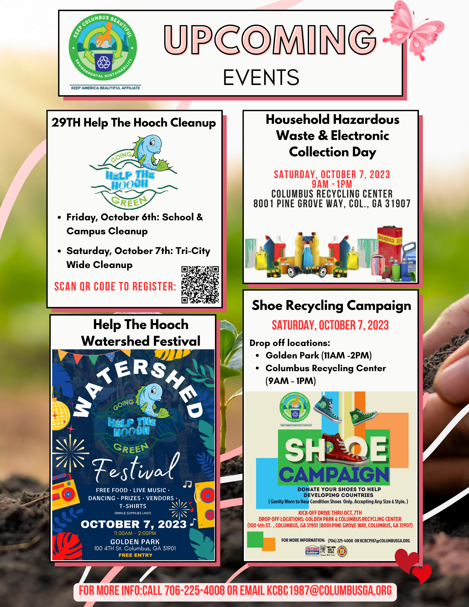 KCB Upcoming Events. For more information, call 706-225-4008 or Email KCBC1987@columbusga.org