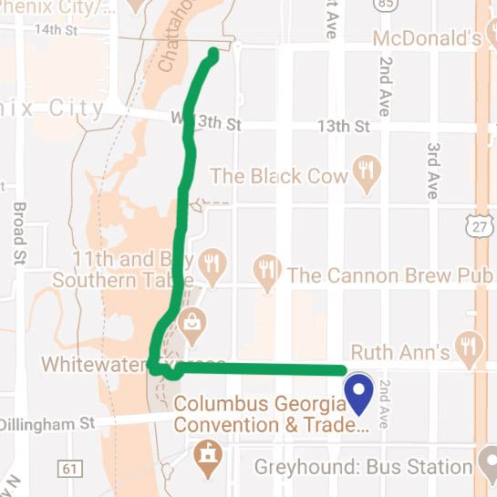 Map of Riverwalk walking trail