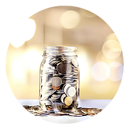 Coins in a mason jar