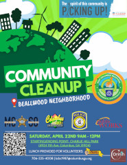 Community Cleanup Event - Beallwood Neighborhool - Saturday, April 22nd, 9AM - 12PM