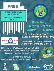 Shred Day April 21st, 9AM - 1PM